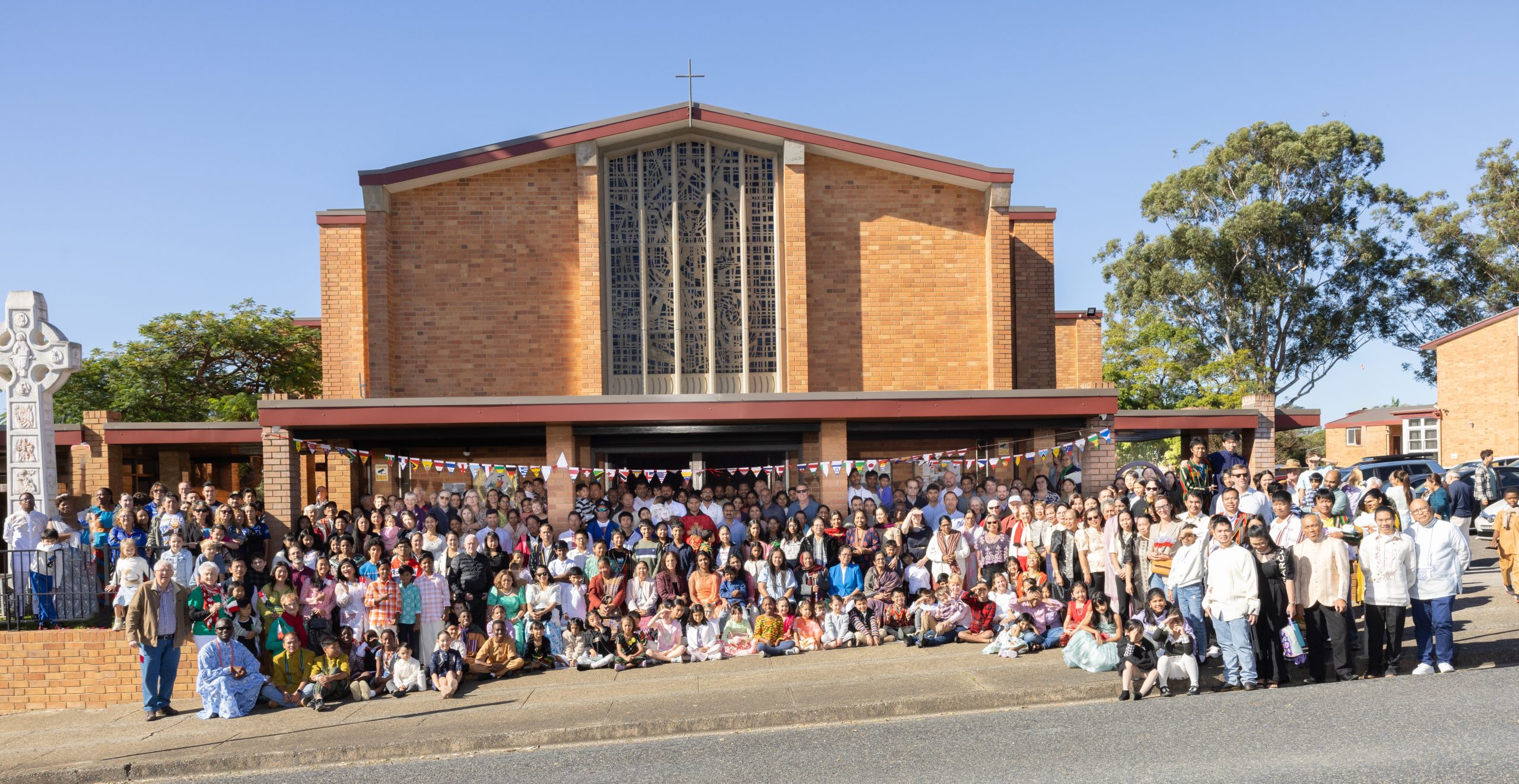Parishioners outside Coffs Harbour Church